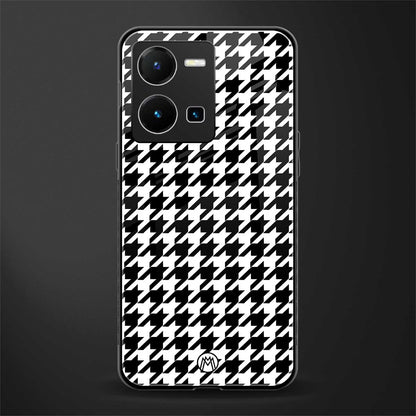 houndstooth classic back phone cover | glass case for vivo y35 4g