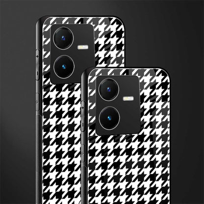 houndstooth classic back phone cover | glass case for vivo y22