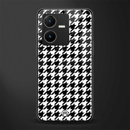 houndstooth classic back phone cover | glass case for vivo y22