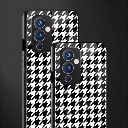 houndstooth classic back phone cover | glass case for oneplus 9