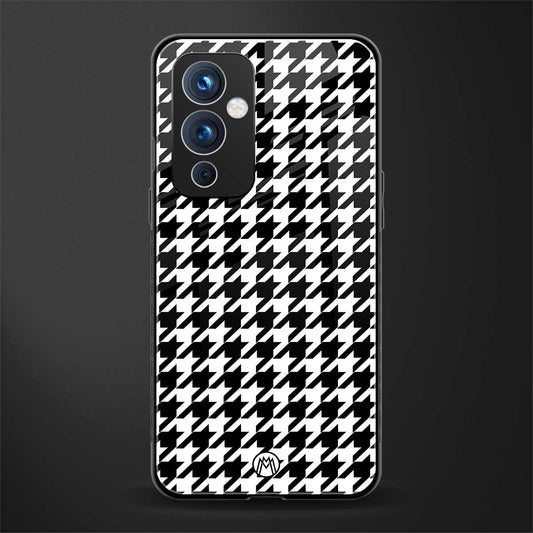 houndstooth classic back phone cover | glass case for oneplus 9