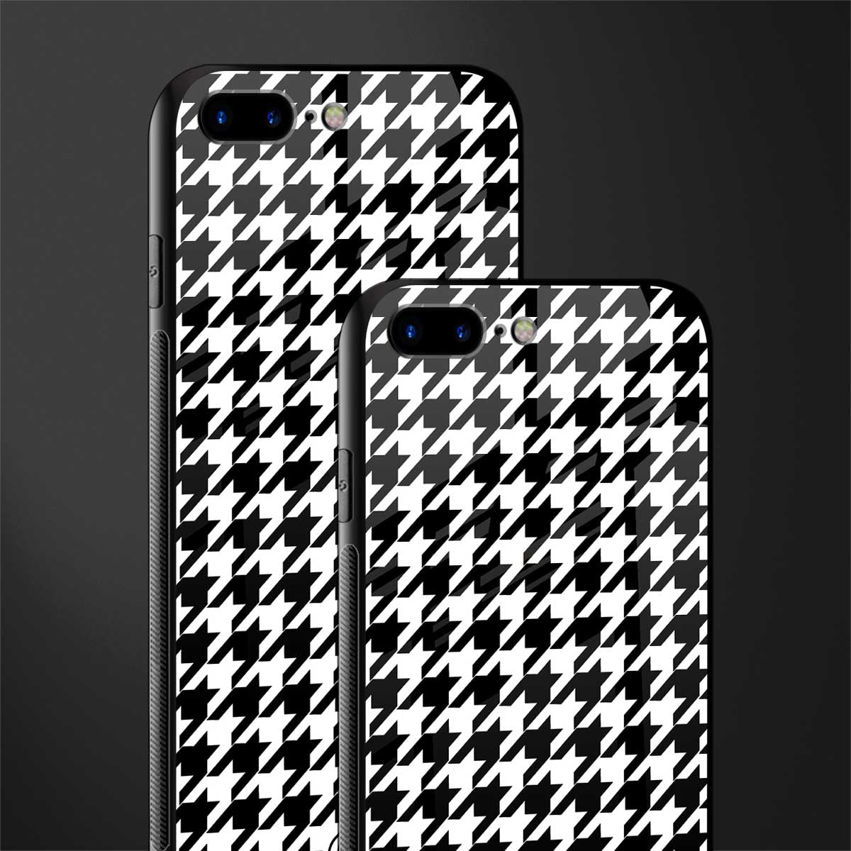houndstooth classic glass case for iphone 8 plus image-2