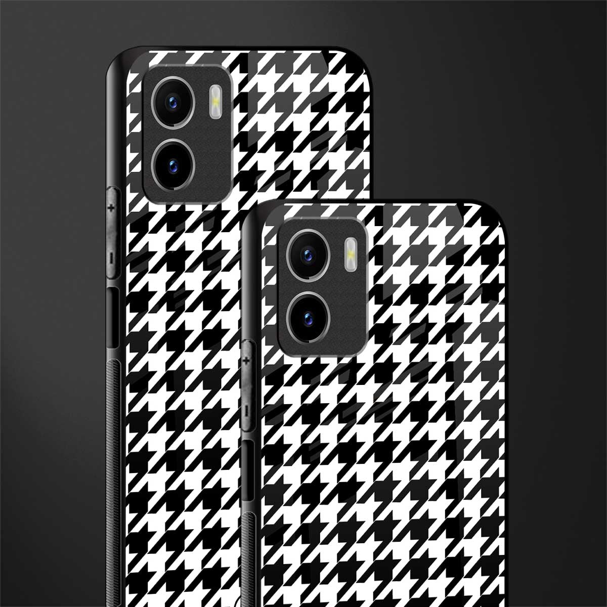 houndstooth classic back phone cover | glass case for vivo y72