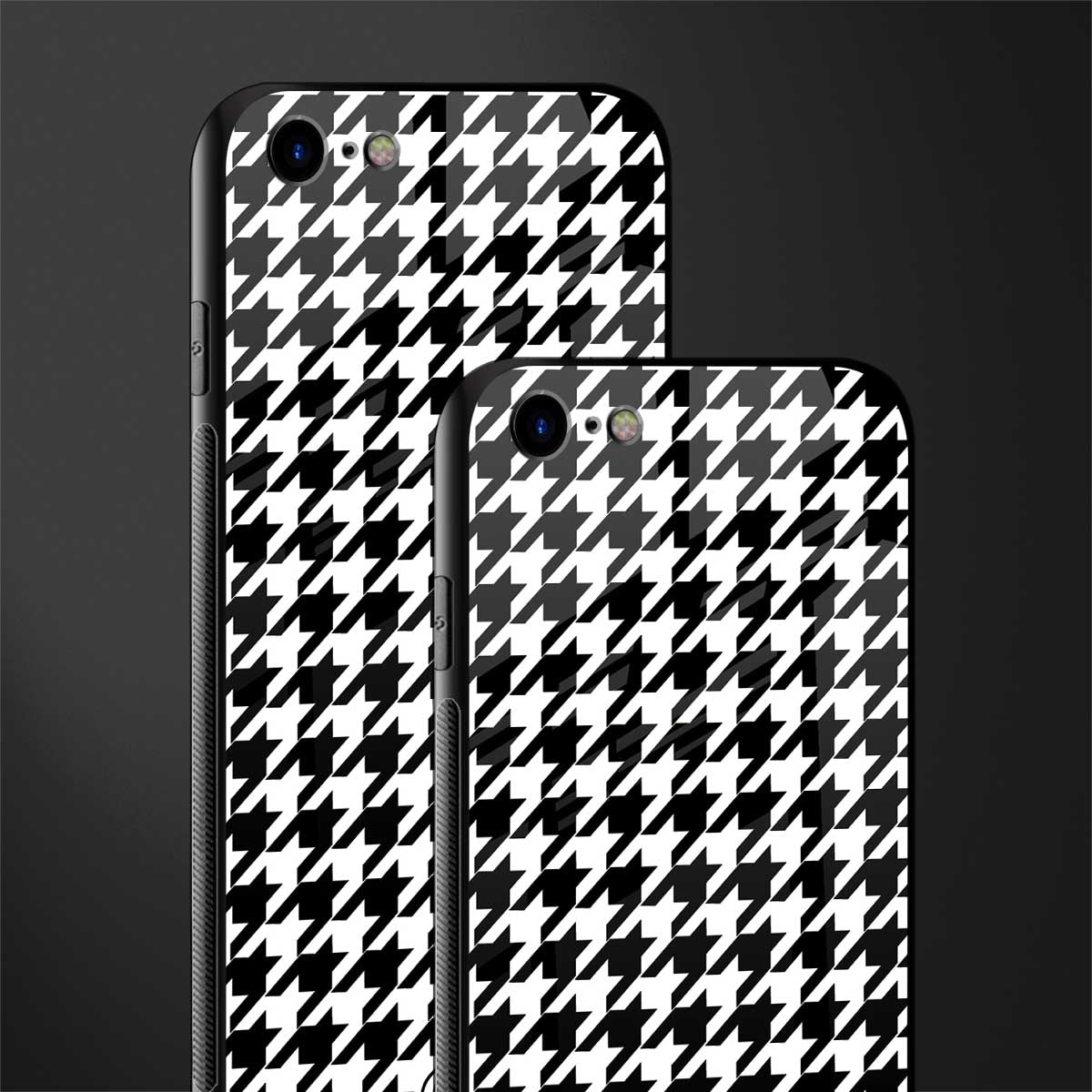 houndstooth classic glass case for iphone se 2020 image-2