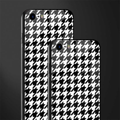 houndstooth classic glass case for iphone se 2020 image-2