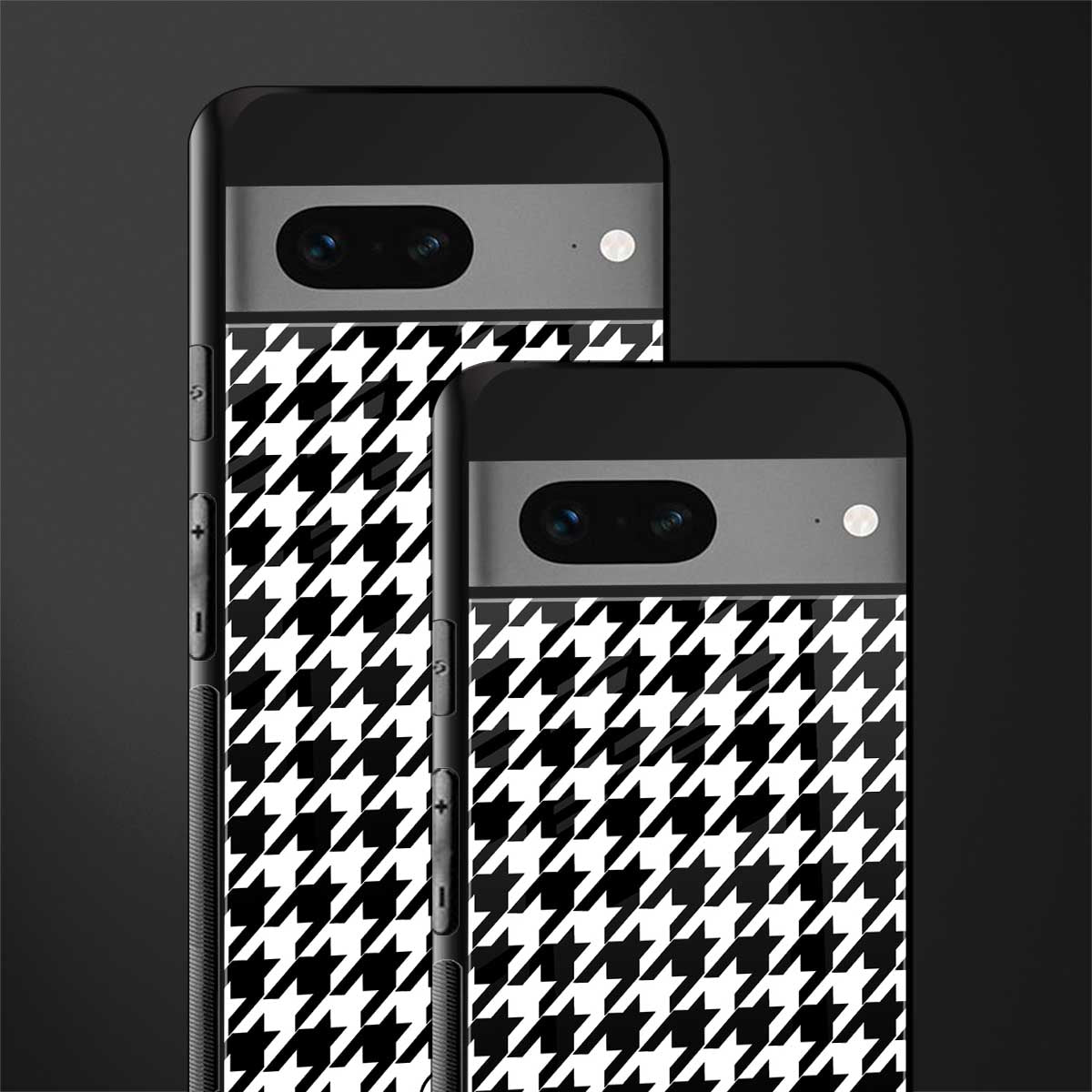 houndstooth classic back phone cover | glass case for google pixel 7