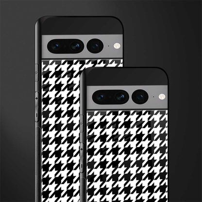 houndstooth classic back phone cover | glass case for google pixel 7 pro