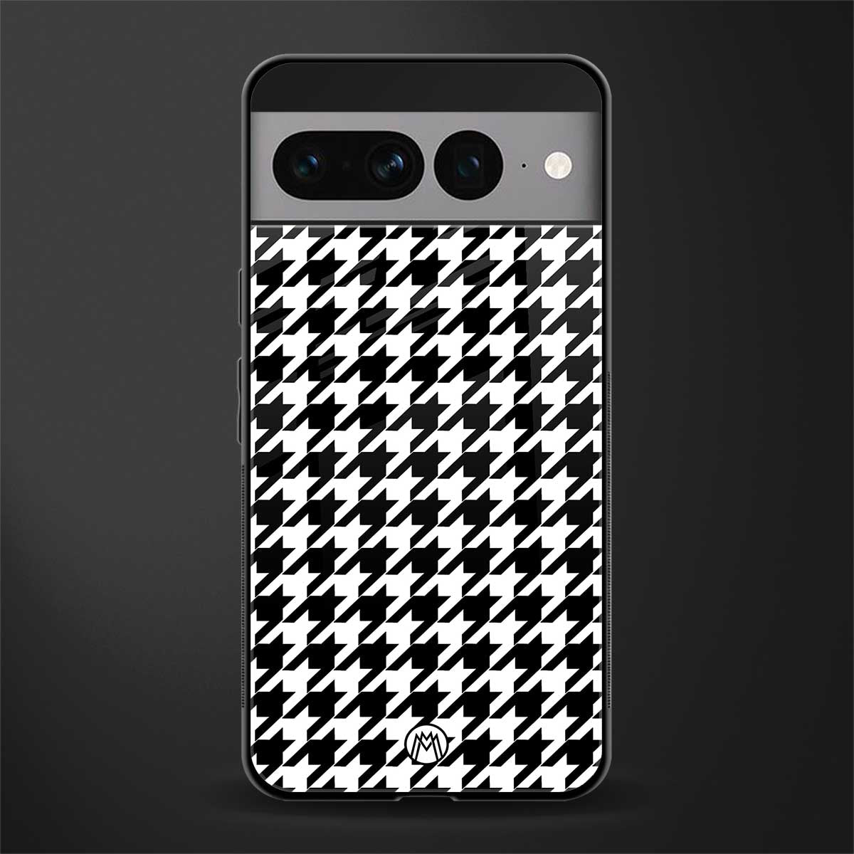 houndstooth classic back phone cover | glass case for google pixel 7 pro