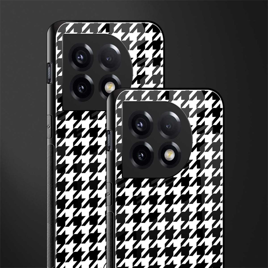 houndstooth classic back phone cover | glass case for oneplus 11
