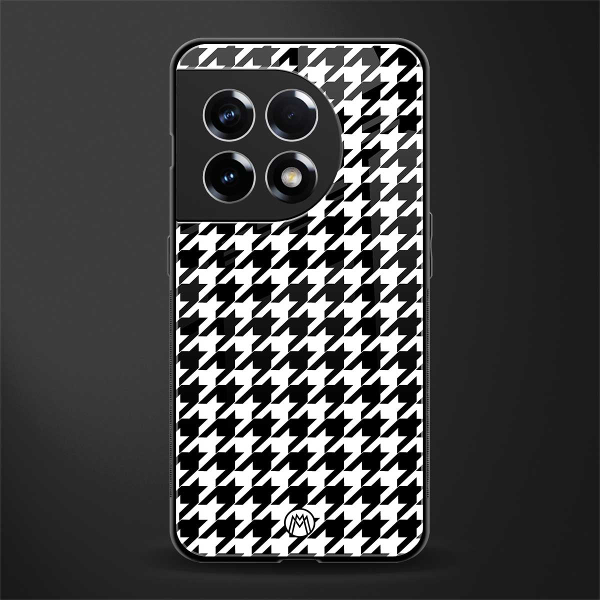 houndstooth classic back phone cover | glass case for oneplus 11r