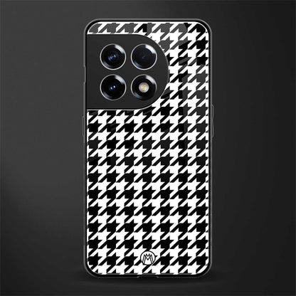 houndstooth classic back phone cover | glass case for oneplus 11r