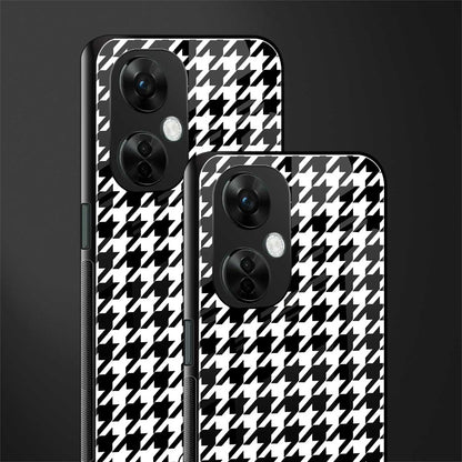 houndstooth classic back phone cover | glass case for oneplus nord ce 3 lite