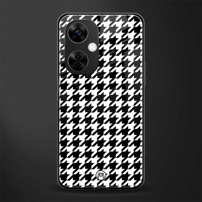 houndstooth classic back phone cover | glass case for oneplus nord ce 3 lite