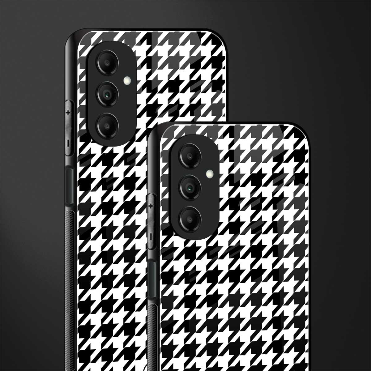 houndstooth classic back phone cover | glass case for samsung galaxy a14 5g