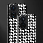 houndstooth classic back phone cover | glass case for vivo t1 44w 4g