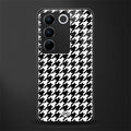 houndstooth classic back phone cover | glass case for vivo v27 pro 5g