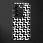 houndstooth classic back phone cover | glass case for vivo v27 pro 5g