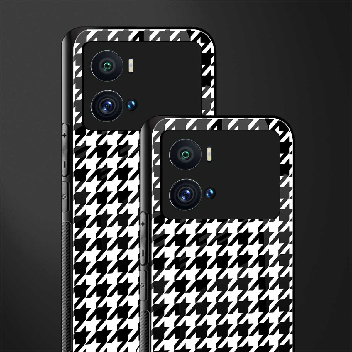 houndstooth classic back phone cover | glass case for iQOO 9 Pro