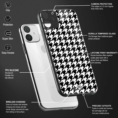 houndstooth classic back phone cover | glass case for vivo v27 pro 5g
