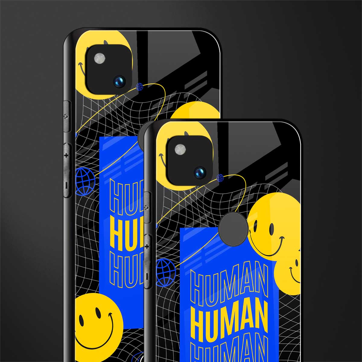 human being back phone cover | glass case for google pixel 4a 4g