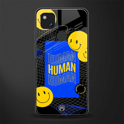 human being back phone cover | glass case for google pixel 4a 4g