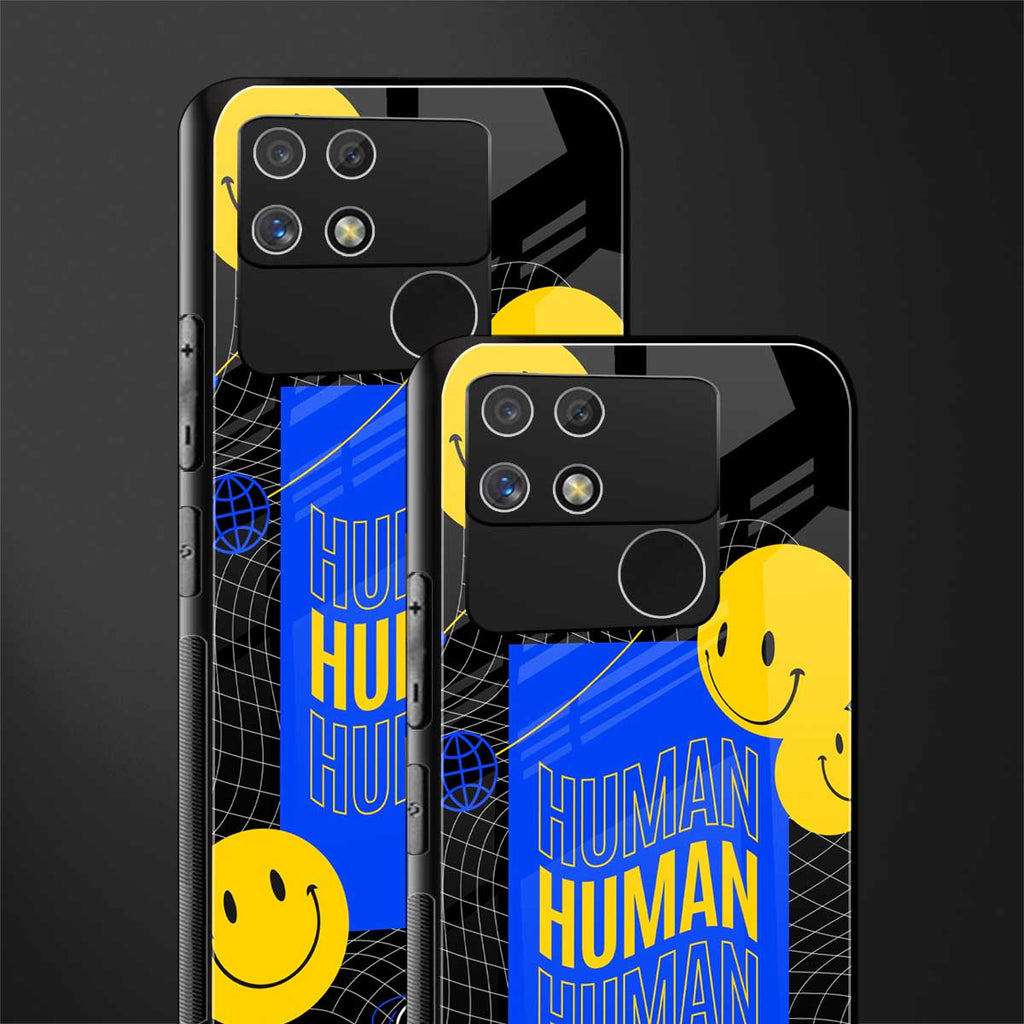 human being back phone cover | glass case for realme narzo 50a