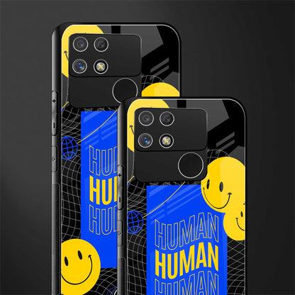 human being back phone cover | glass case for realme narzo 50a