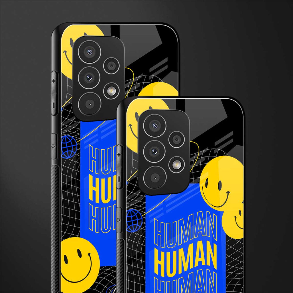 human being back phone cover | glass case for samsung galaxy a73 5g