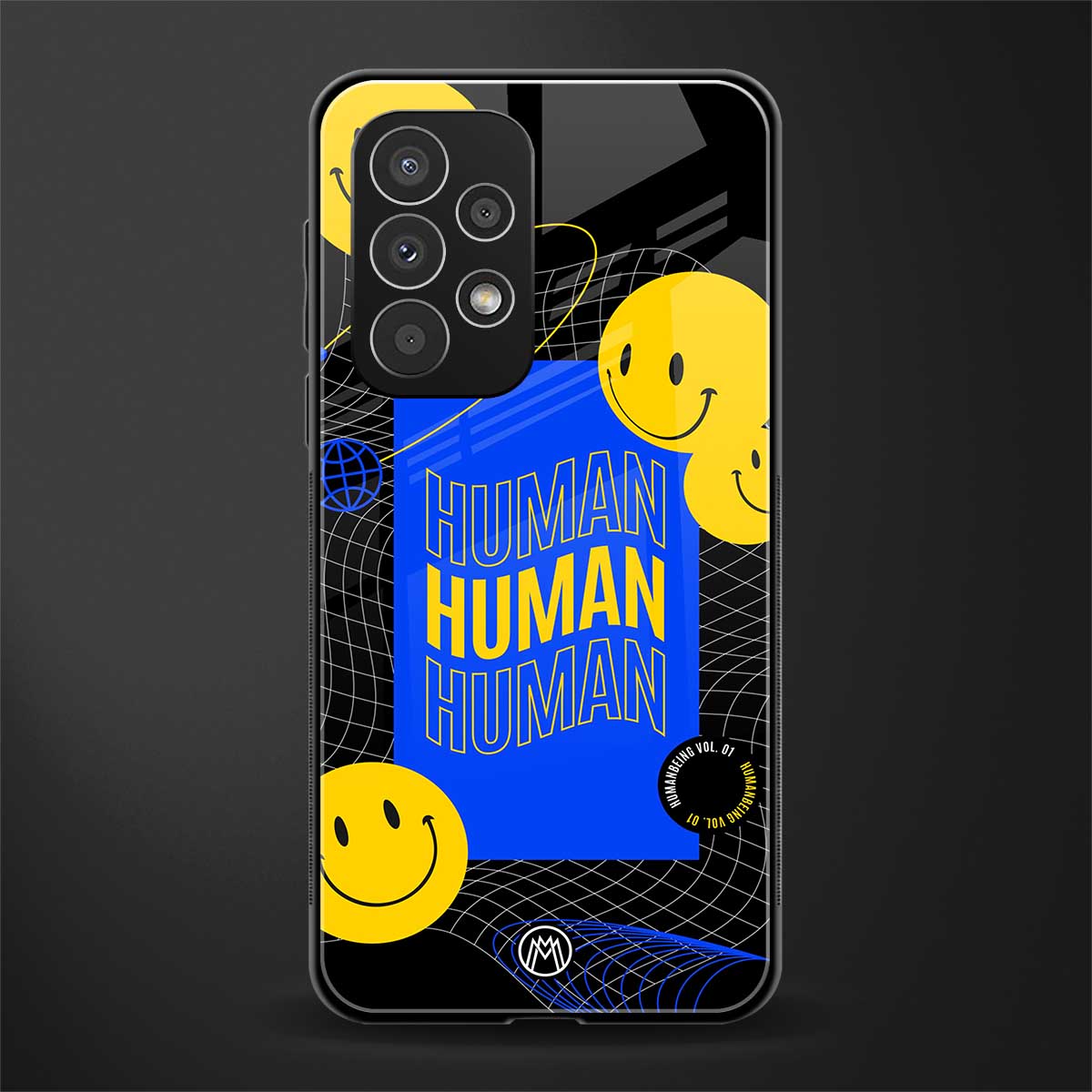 human being back phone cover | glass case for samsung galaxy a73 5g