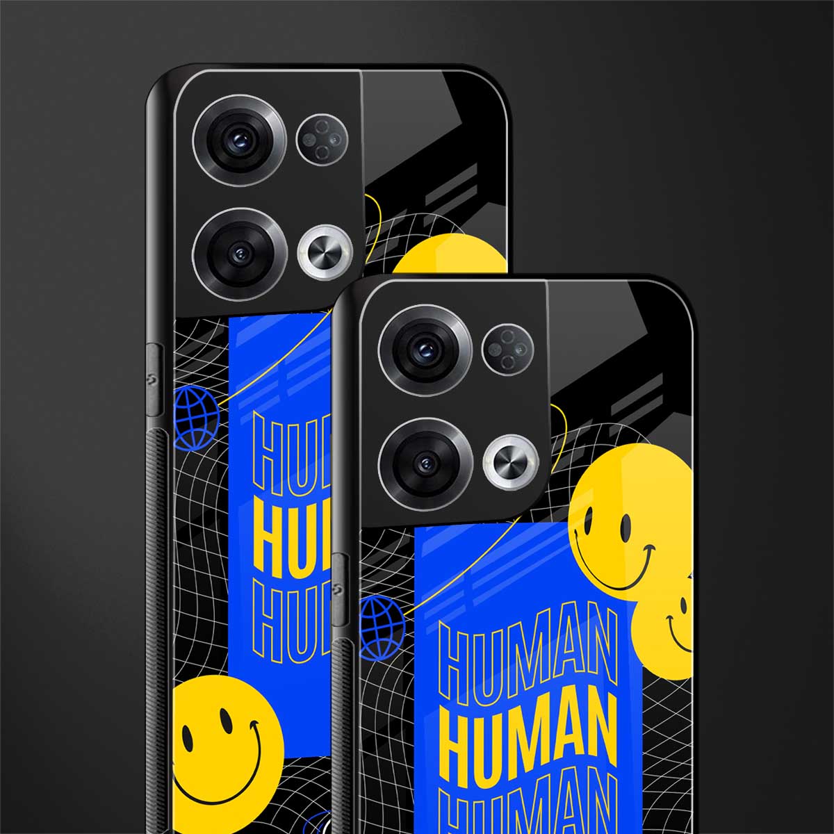 human being back phone cover | glass case for oppo reno 8