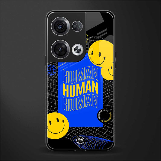 human being back phone cover | glass case for oppo reno 8