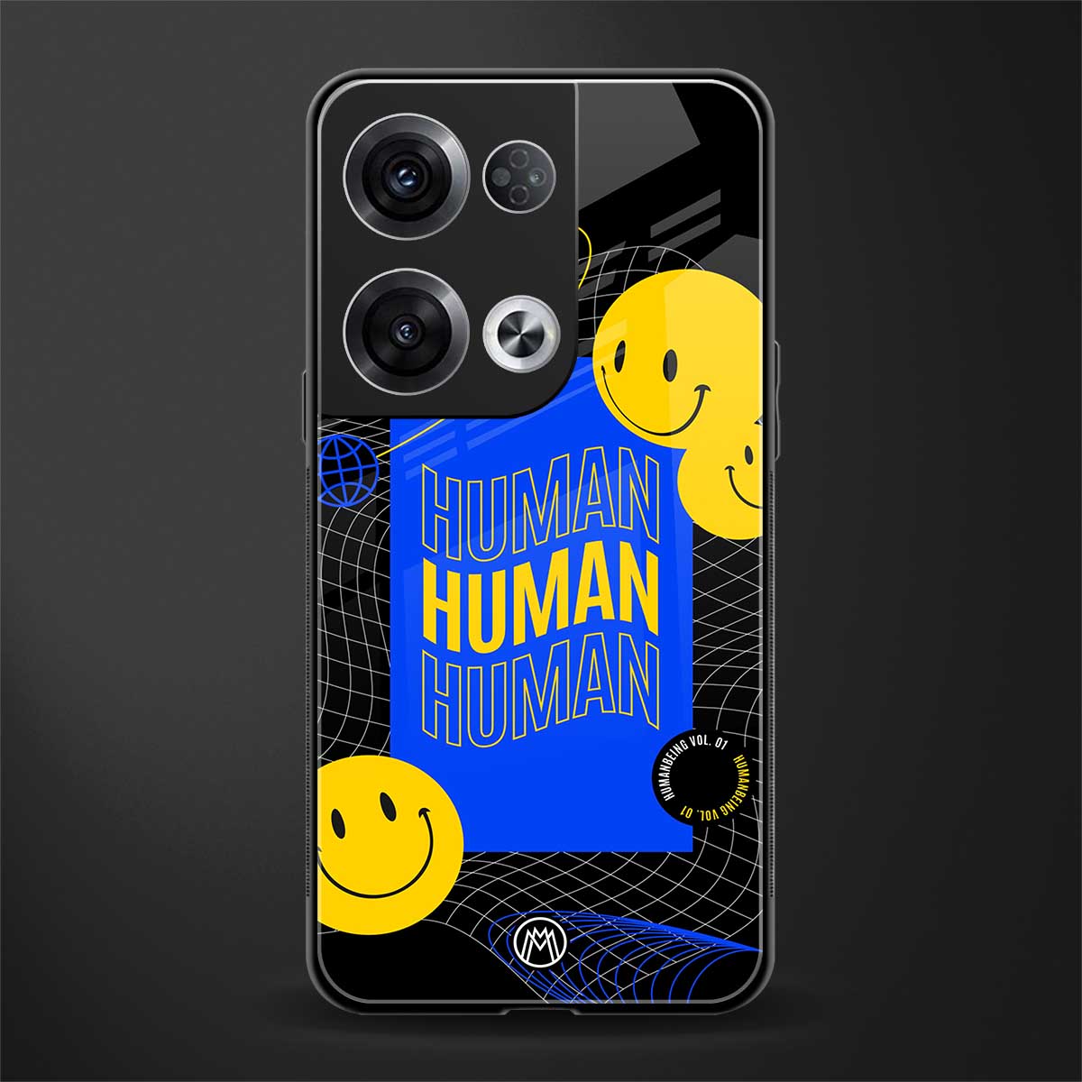 human being back phone cover | glass case for oppo reno 8 pro