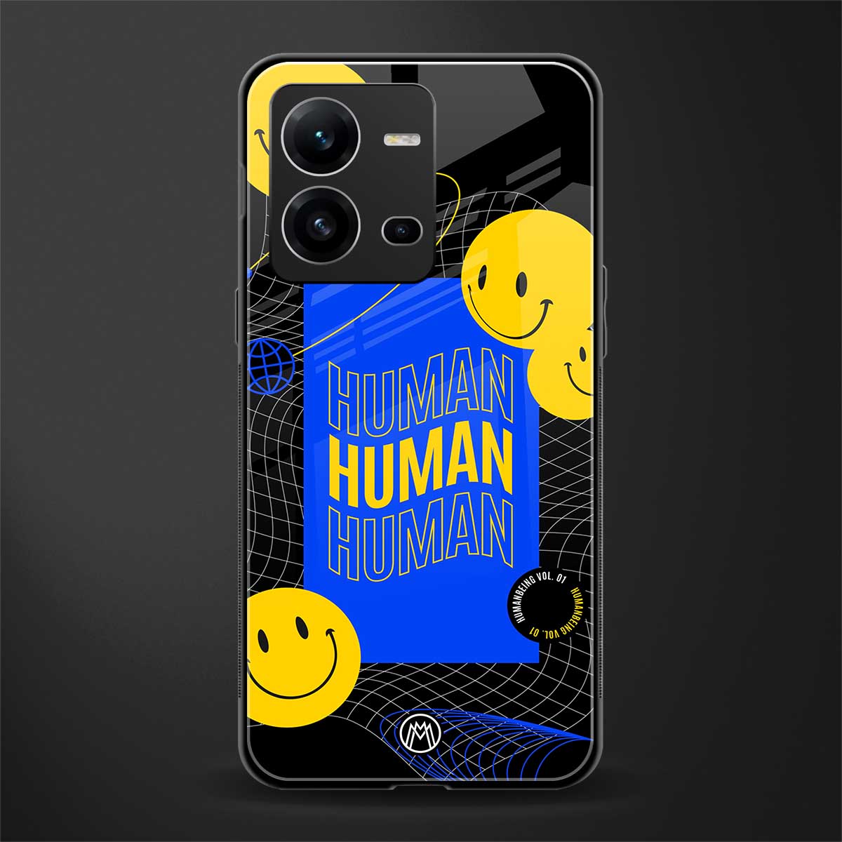 human being back phone cover | glass case for vivo v25-5g