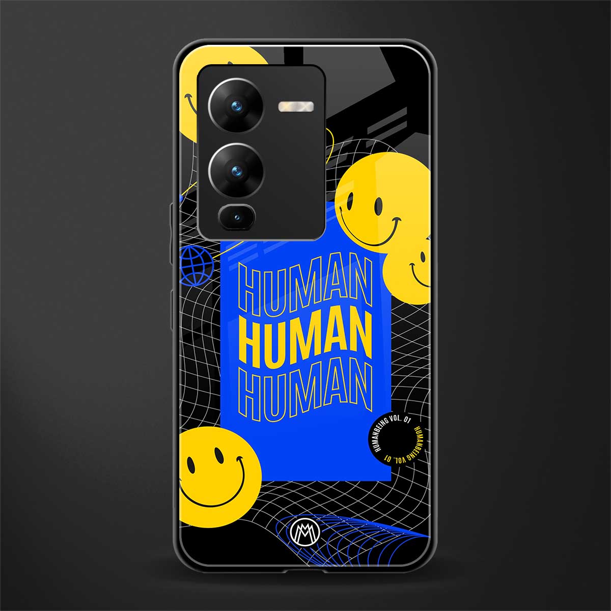 human being back phone cover | glass case for vivo v25 pro 5g