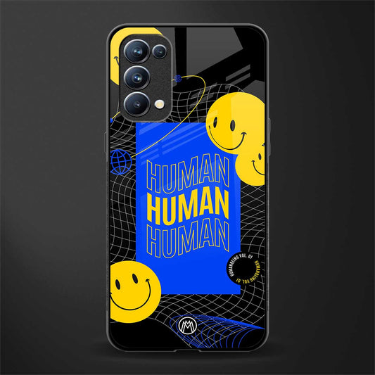 human being back phone cover | glass case for oppo reno 5