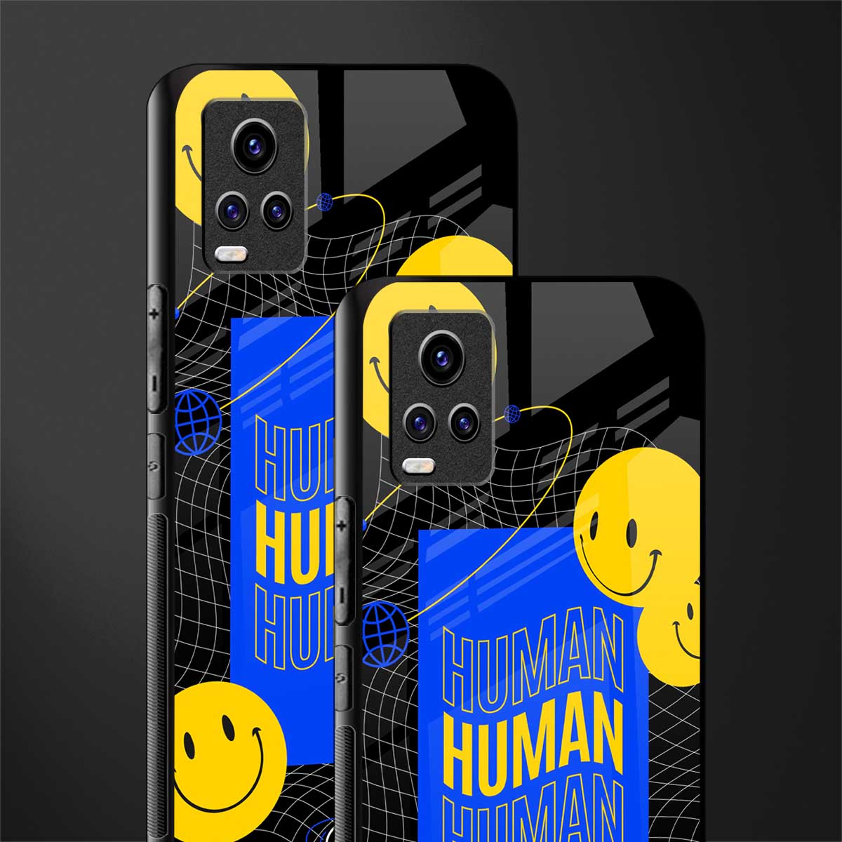 human being back phone cover | glass case for vivo v21e 4g