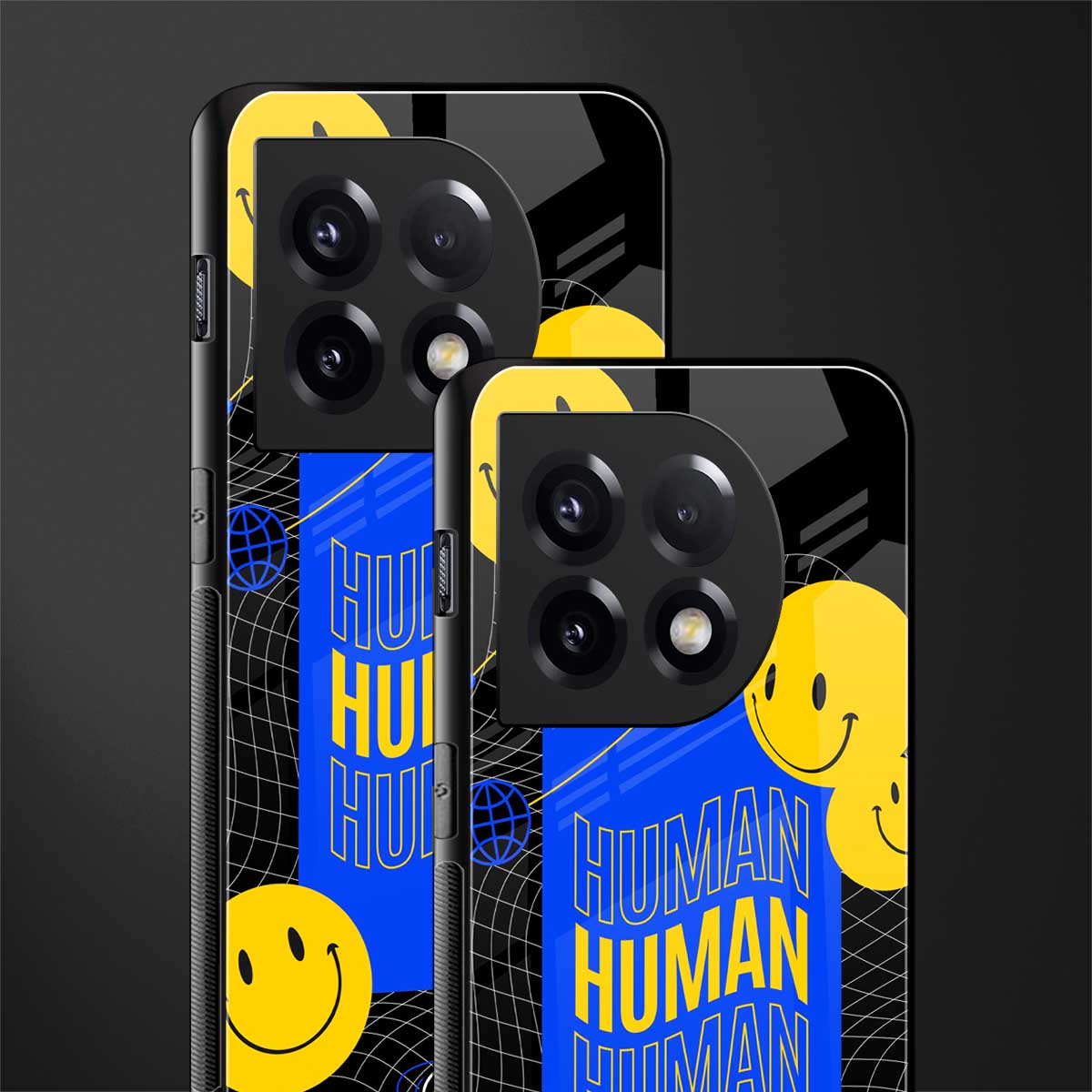human being back phone cover | glass case for oneplus 11
