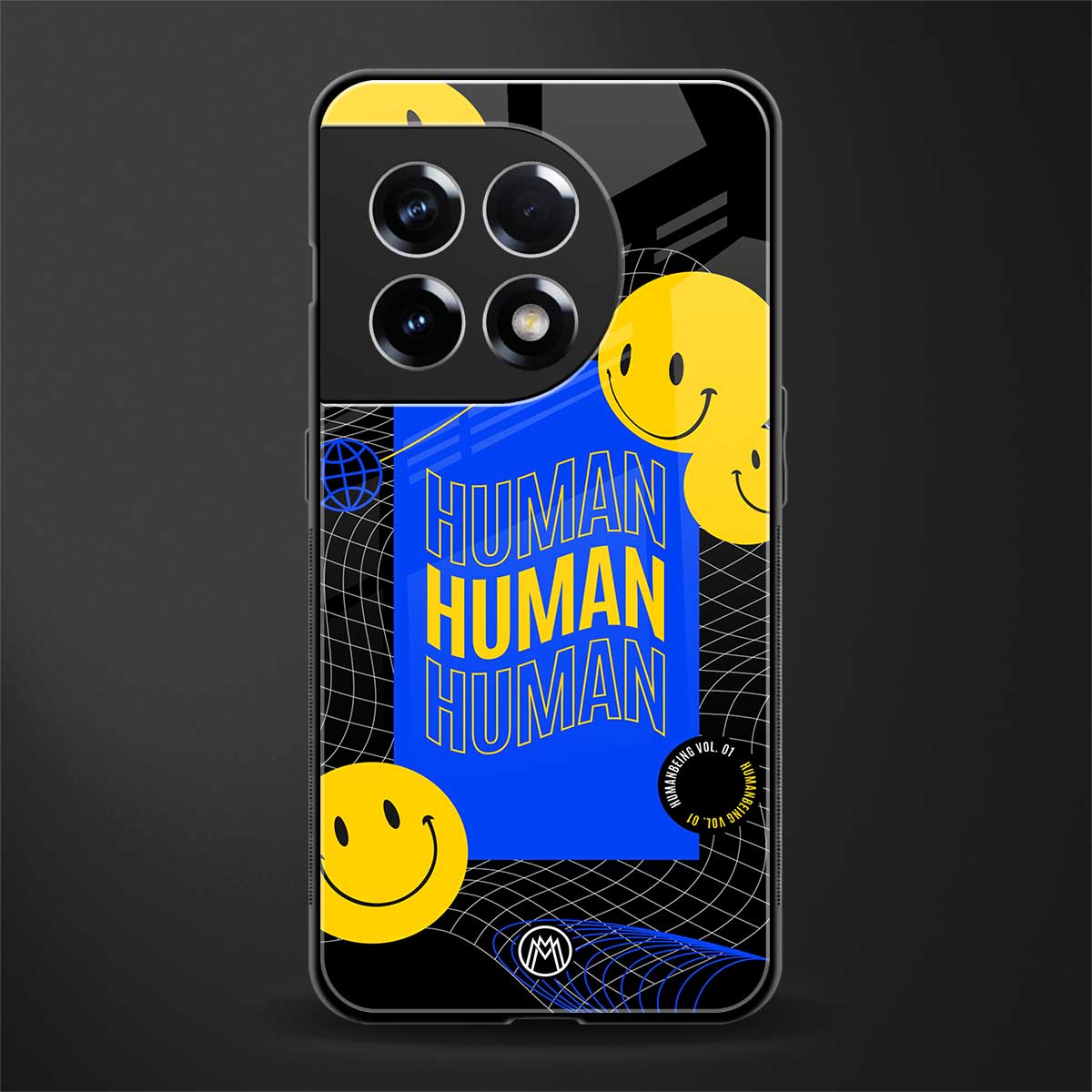 human being back phone cover | glass case for oneplus 11r