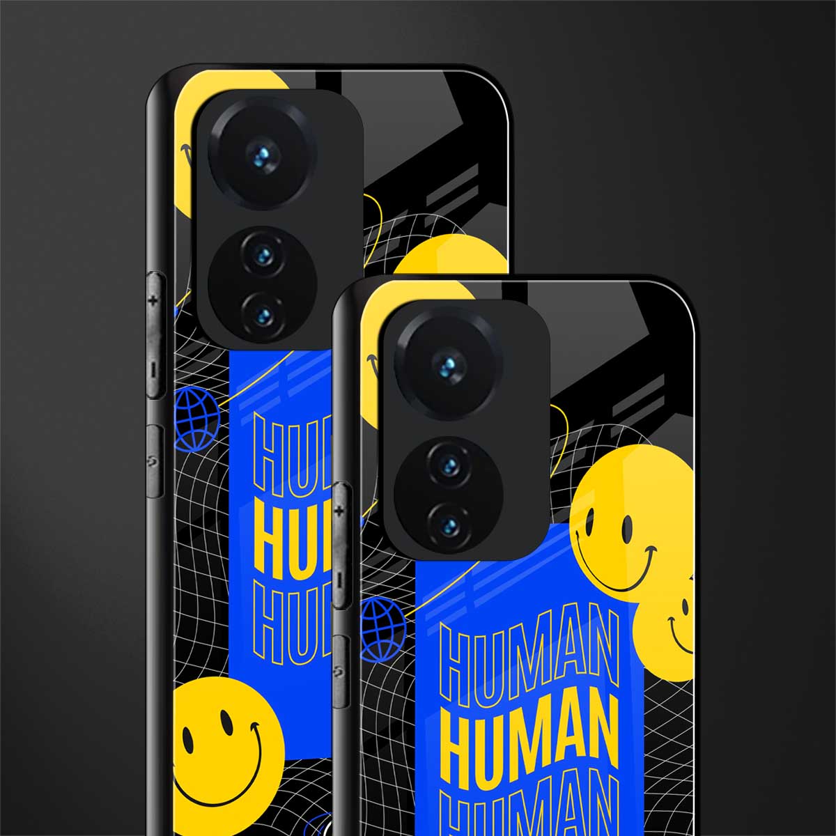 human being back phone cover | glass case for vivo t1 44w 4g