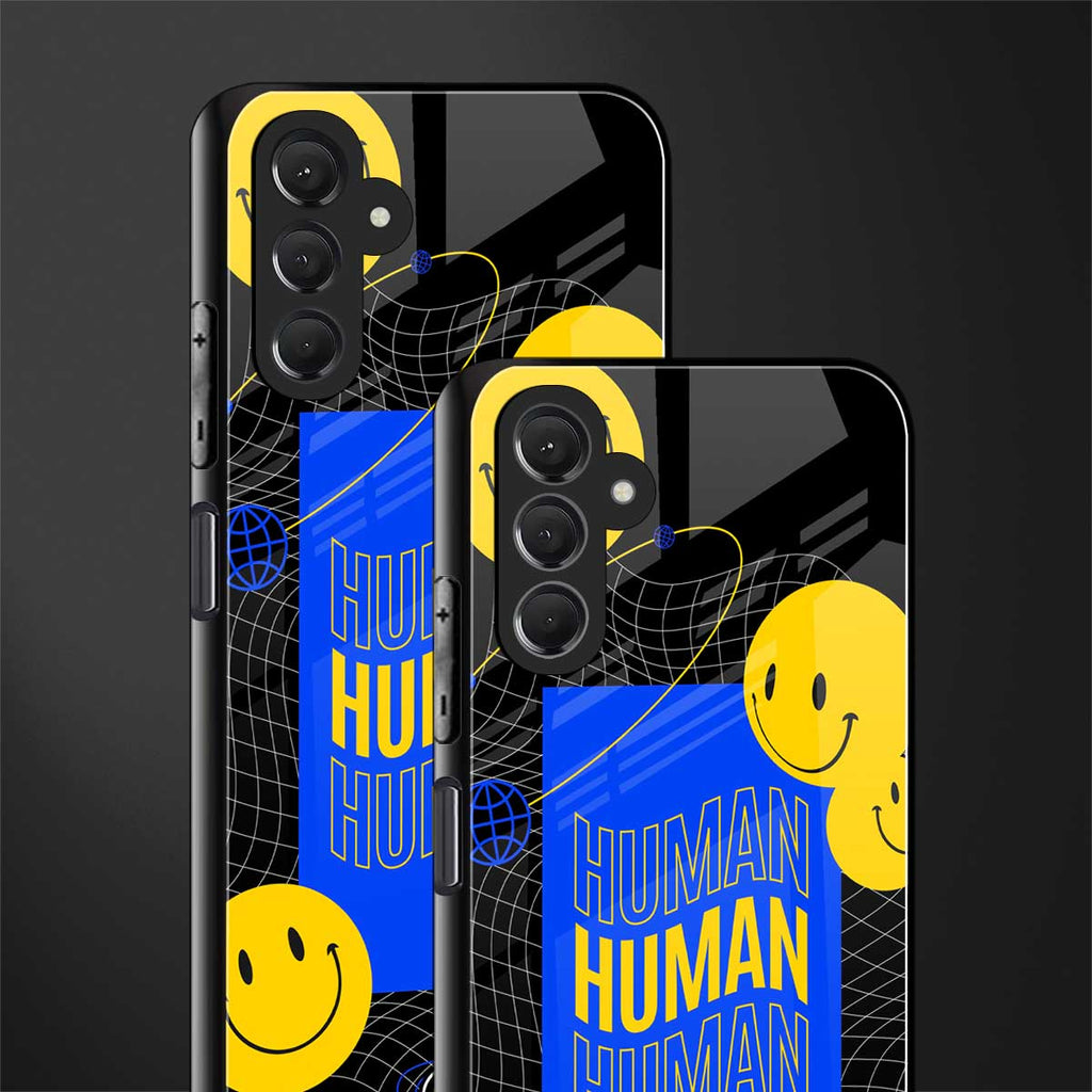 human being back phone cover | glass case for samsun galaxy a24 4g