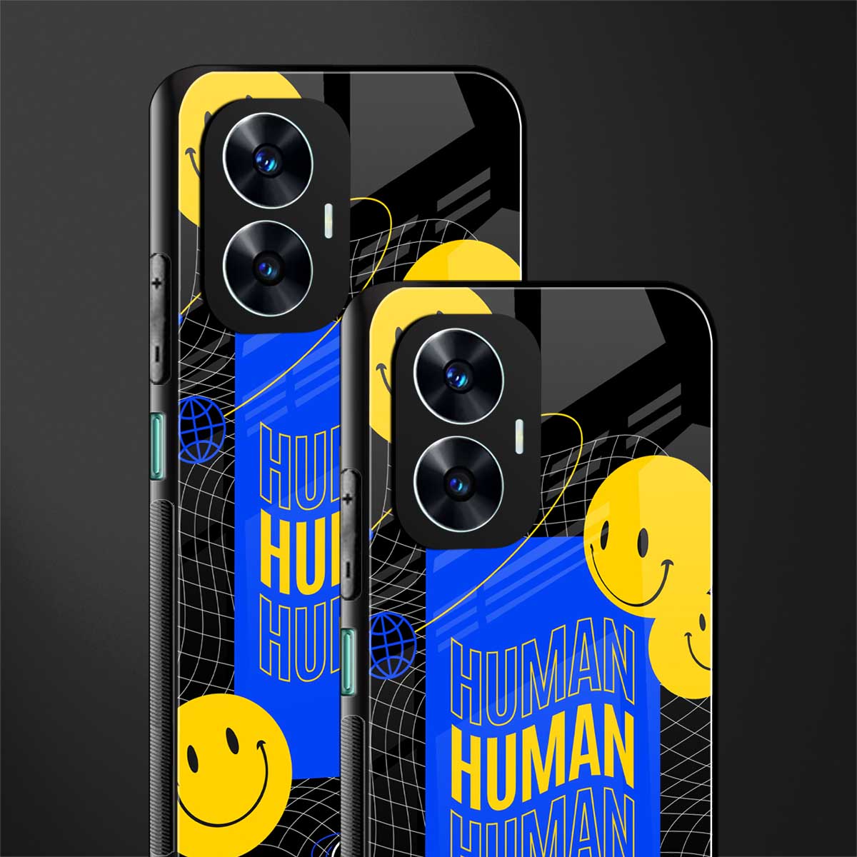 human being back phone cover | glass case for realme c55