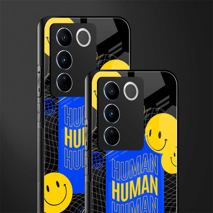 human being back phone cover | glass case for vivo v27 pro 5g