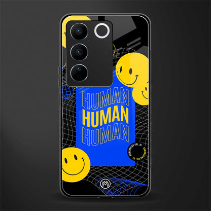 human being back phone cover | glass case for vivo v27 pro 5g