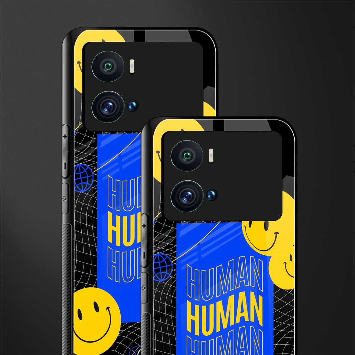 human being back phone cover | glass case for iQOO 9 Pro