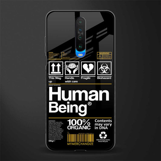 human being label phone cover for poco x2