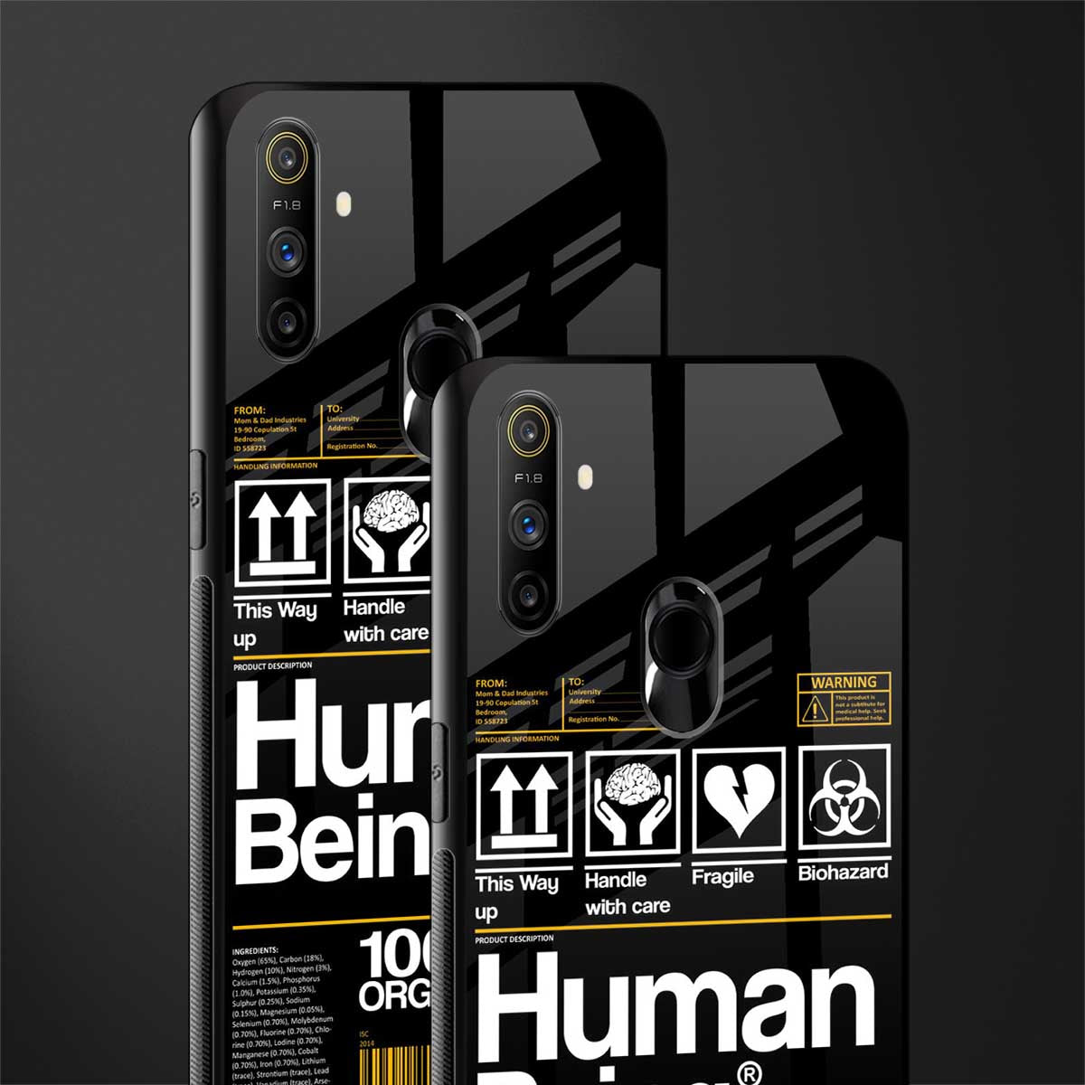 human being label phone cover for realme narzo 20a