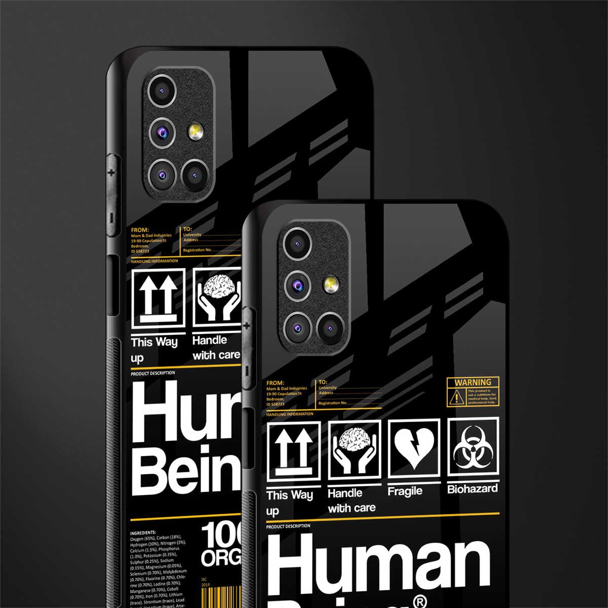 human being label phone cover for samsung galaxy m51