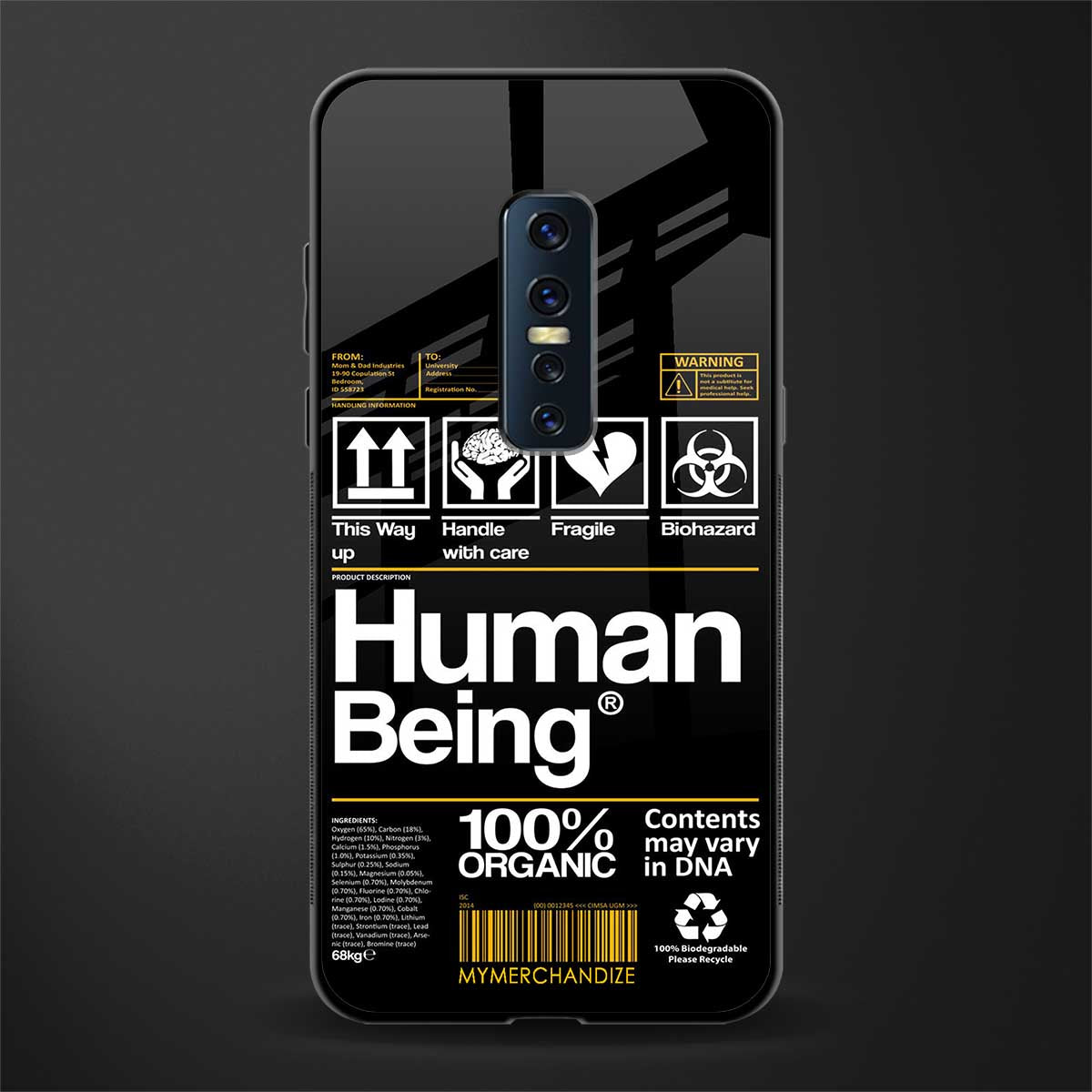 human being label phone cover for vivo v17 pro