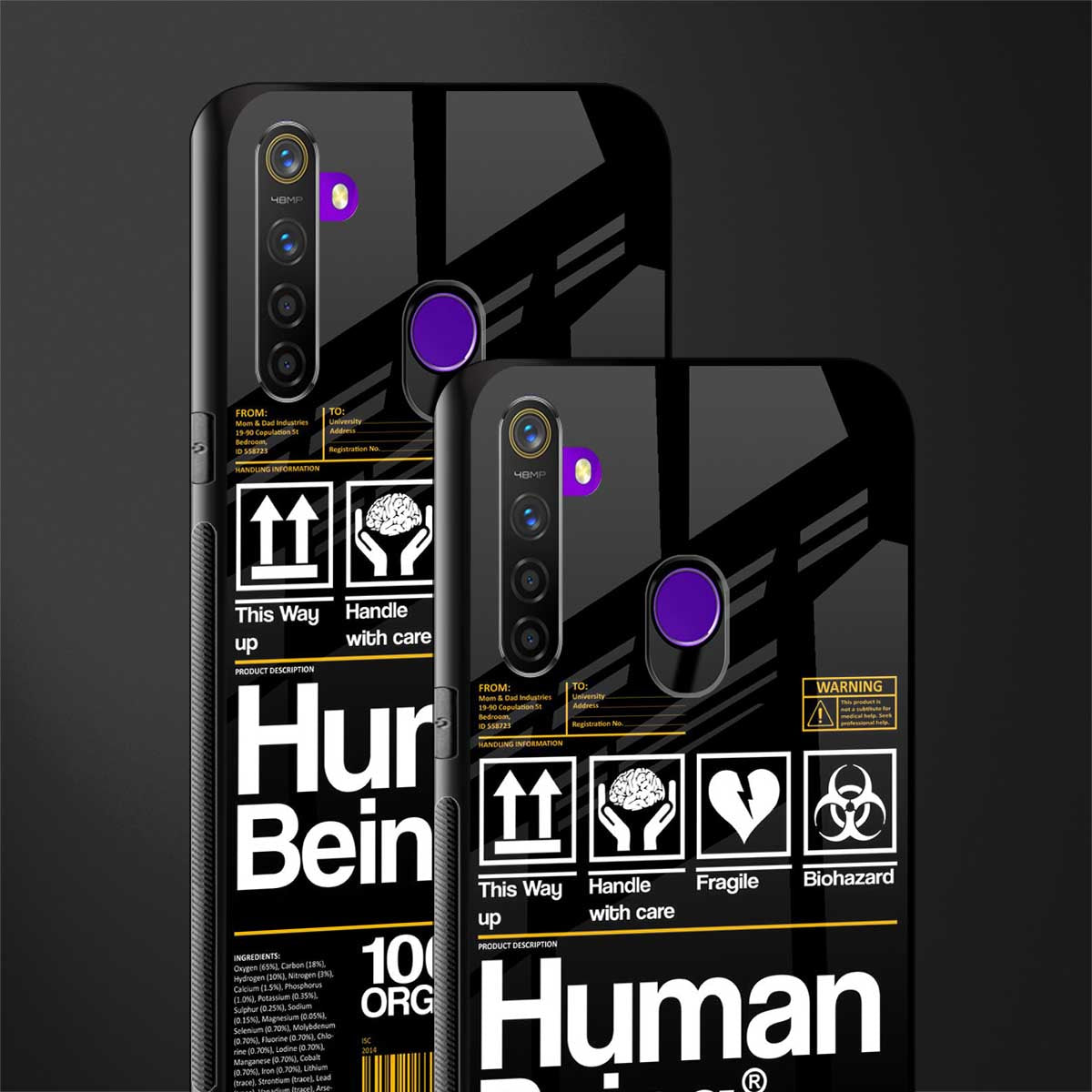 human being label phone cover for realme 5s