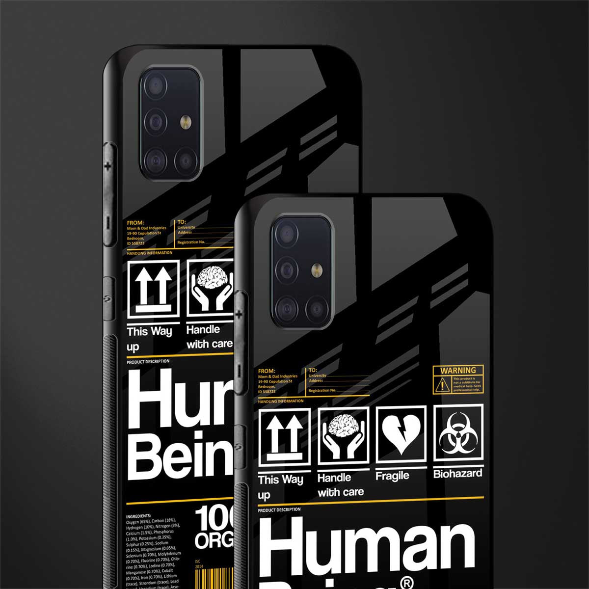 human being label phone cover for samsung galaxy a71
